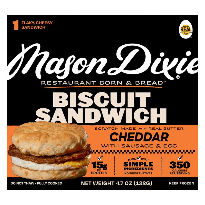 Mason Dixie Foods Single-Serve Cheddar Breakfast Sandwich, 1 ct