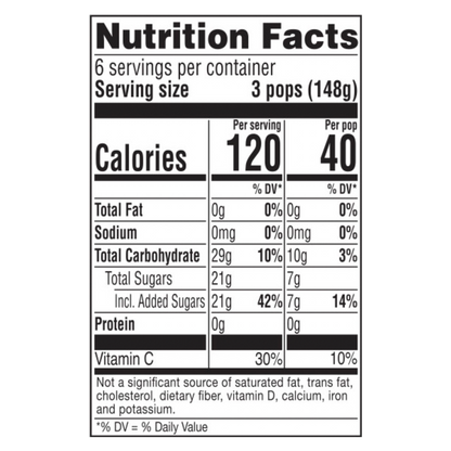 Popsicle Original Orange, Cherry, Grape Ice Pops 18ct