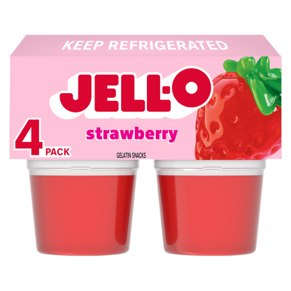 Jell-O Original Strawberry Snack Cups - 4ct