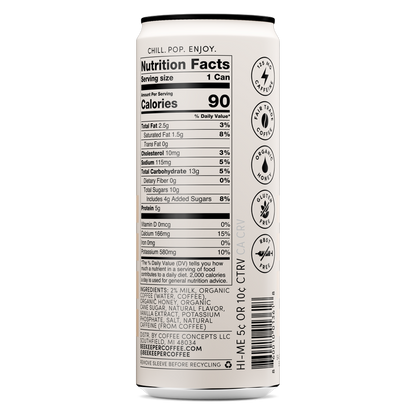 Beekeeper Coffee Vanilla Cold Brew 8oz Can
