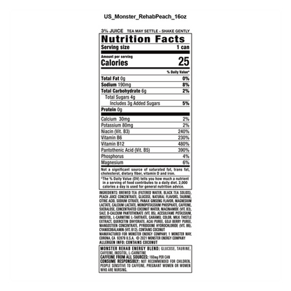 Monster Energy Rehab Peach 16oz