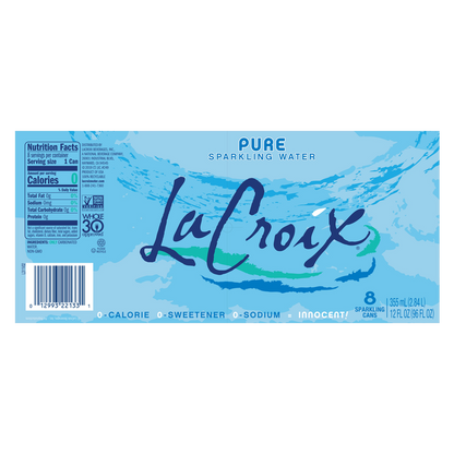 La Croix Pure Sparkling Water 8pk 12oz can