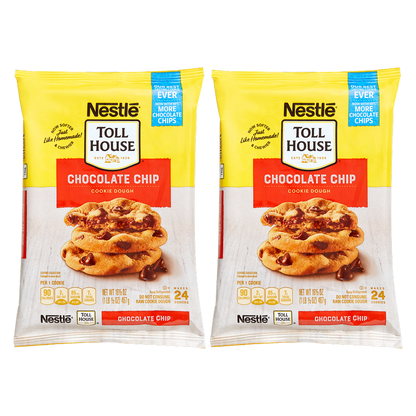 Nestle Toll House Chocolate Chip Cookie Ready to Bake Dough 24ct 16.5oz - 2 Pack Bundle