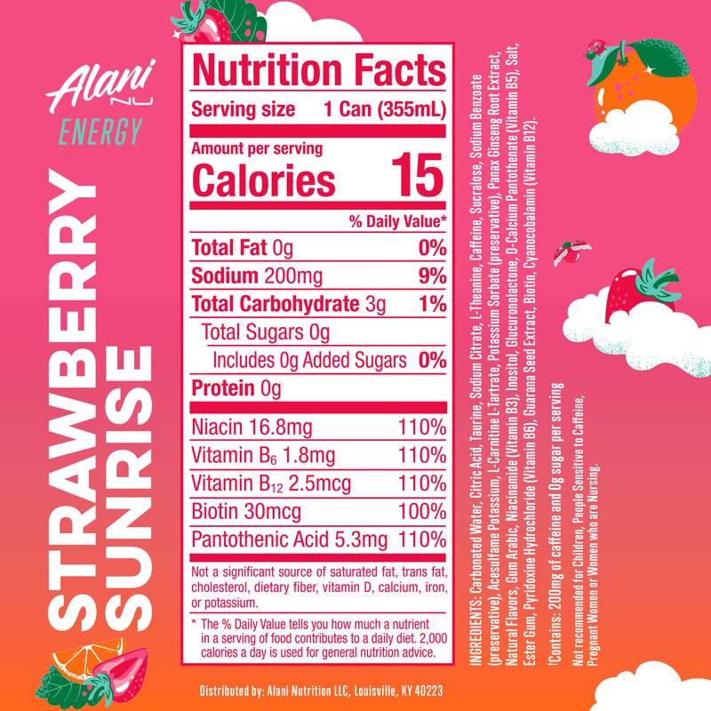 Alani Energy Strawberry Sunset 12oz Can
