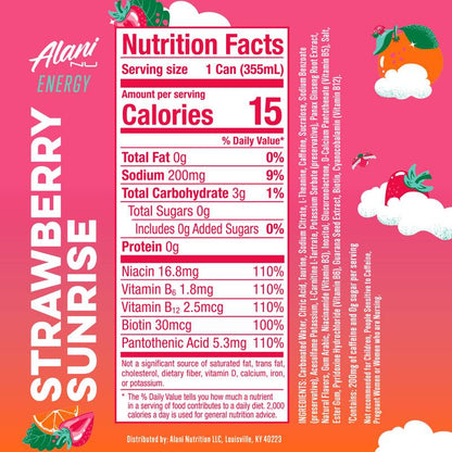 Alani Energy Strawberry Sunset 12oz Can