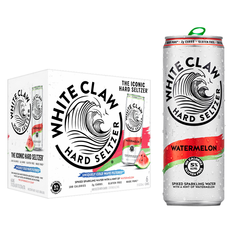 White Claw Hard Seltzer Watermelon 6pk 12oz Can 5.0% ABV