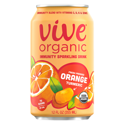 Vive Organic Sparkling Immunity Orange Turmeric 12oz