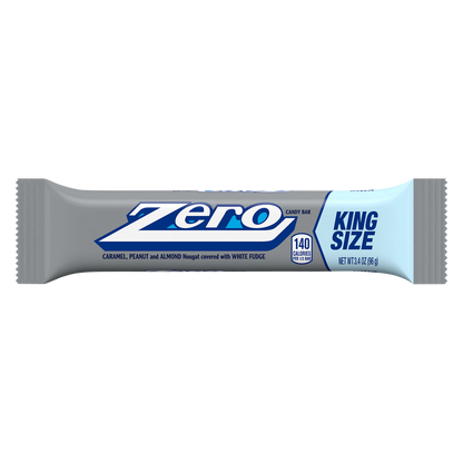 Zero White Chocolate Caramel Peanut Almond Nougat King Size 3.4oz