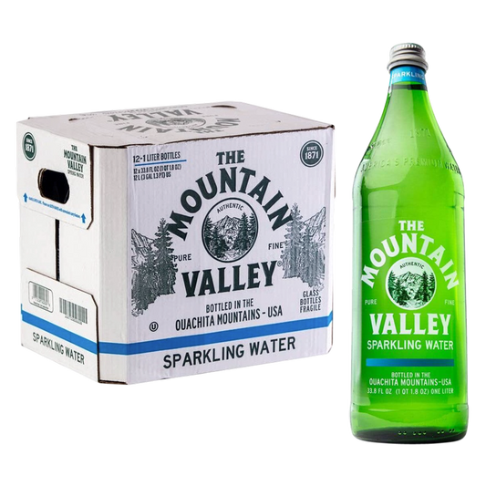 Mountain Valley Sparkling Water 12pk 1L Glass Bottle- XL