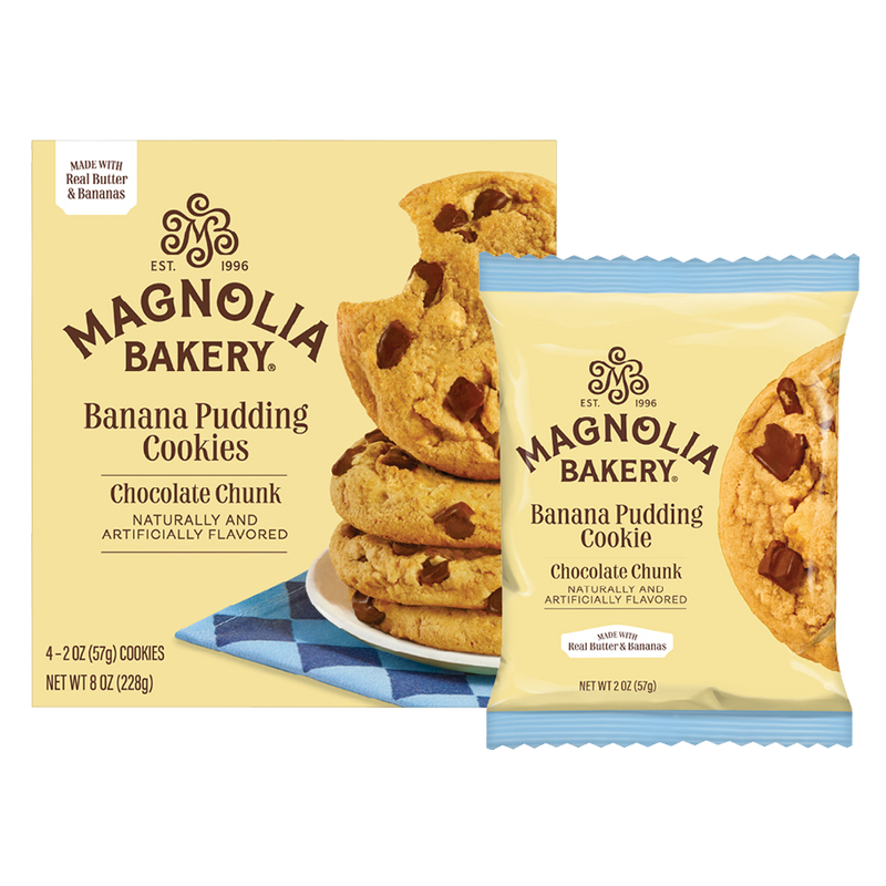 Magnolia Bakery Banana Pudding Cookies - Chocolate Chunk 4ct 8oz Carton