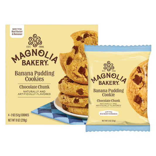 Magnolia Bakery Banana Pudding Cookies - Chocolate Chunk 4ct 8oz Carton