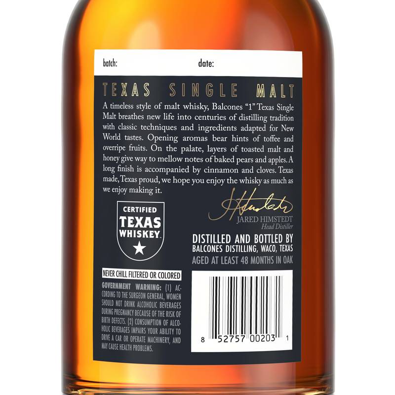 Balcones Texas Single Malt 750ml
