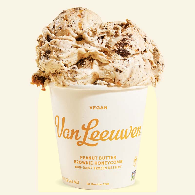 Van Leeuwen Vegan Peanut Butter Brownie Honeycomb Ice Cream 14oz