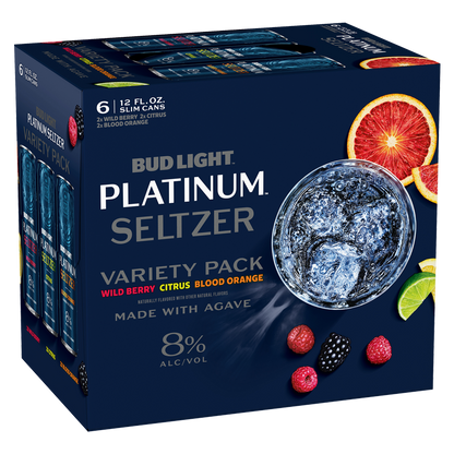 Bud Light Platinum Hard Seltzer Variety Pack 6pk 12oz Slim Cans 8% ABV