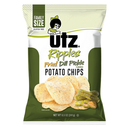 Utz Potato Chips Ripples Fried Dill Pickle 8.5oz