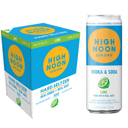 High Noon Lime Vodka Hard Seltzer 4pk 12oz Cans 4.5% ABV
