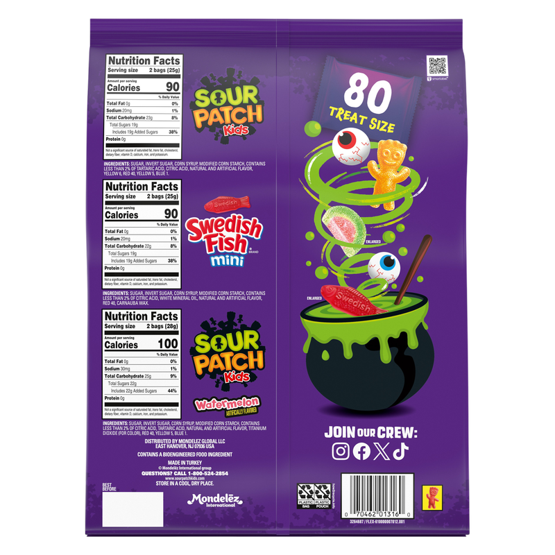 Sour Patch Kids, Watermelon, Swedish Fish Variety Bag, 80ct