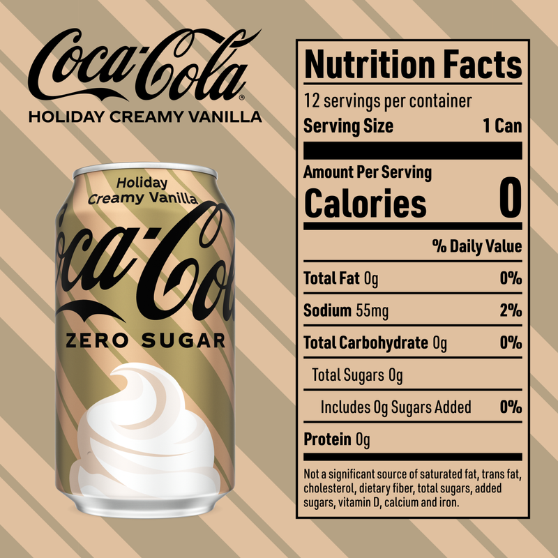 Coca-Cola Zero Sugar Holiday Creamy Vanilla 12pk 12oz Can