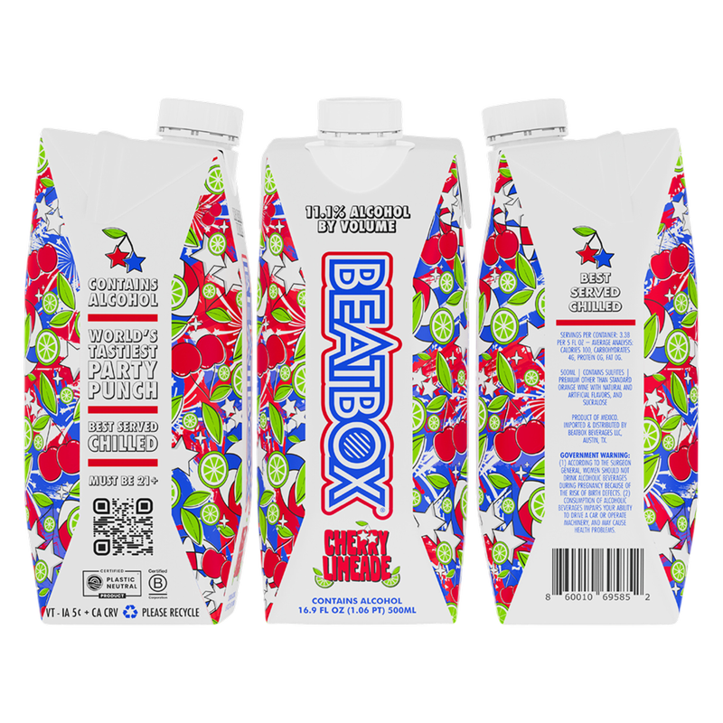 BeatBox Cherry Limeade 500ml 11.1% ABV Wine Party Punch