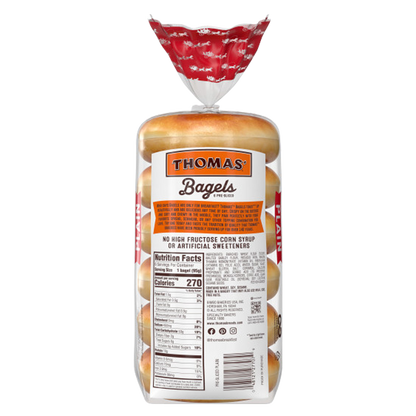 Thomas' Plain Bagels 6ct, 18oz
