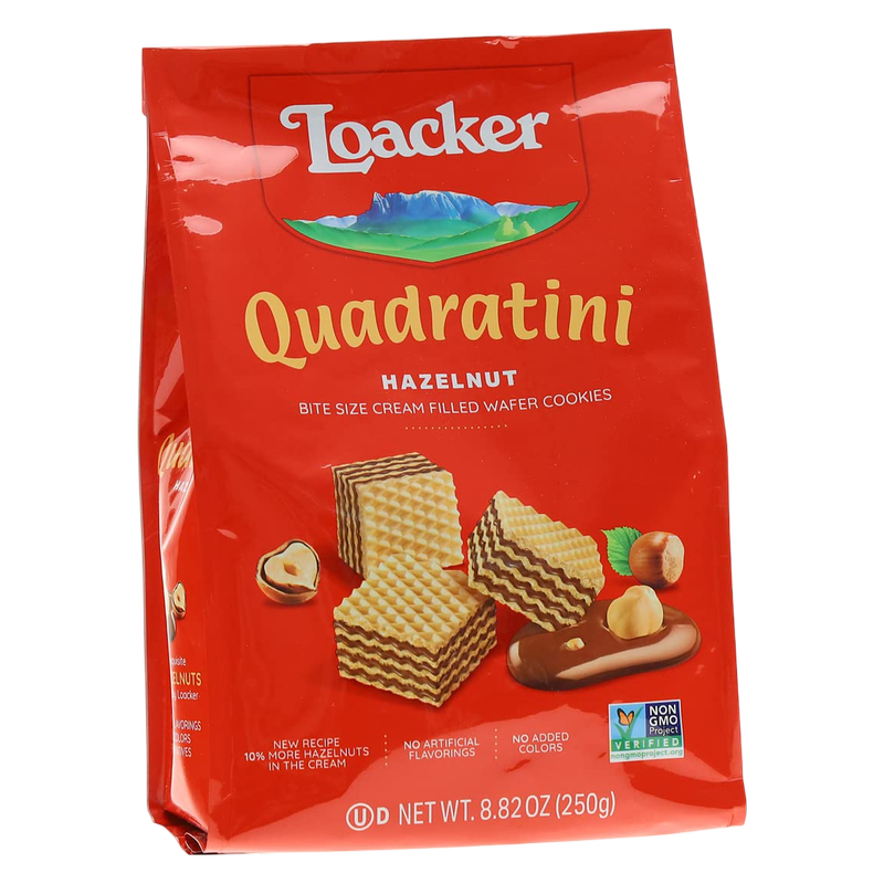 Quadratini Hazelnut, Creme-Filled Wafer Cookies, 8.82oz