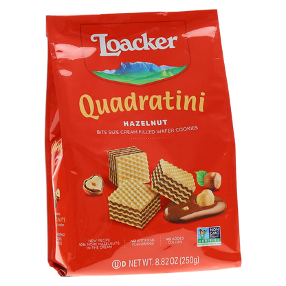 Quadratini Hazelnut, Creme-Filled Wafer Cookies, 8.82oz