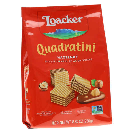 Quadratini Hazelnut, Creme-Filled Wafer Cookies, 8.82oz
