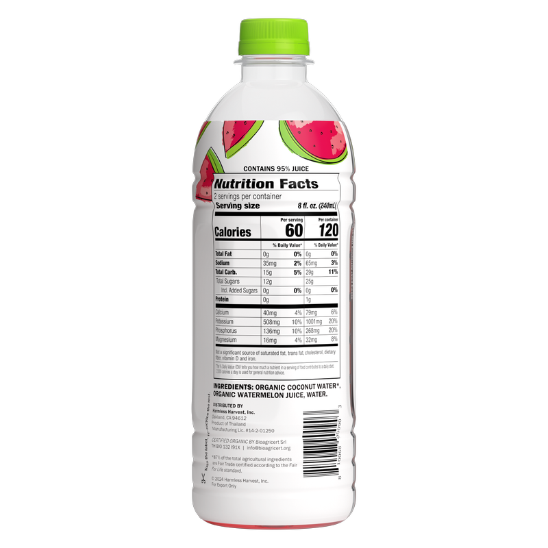 Harmless Harvest Organic Watermelon Coconut Water 12oz Btl