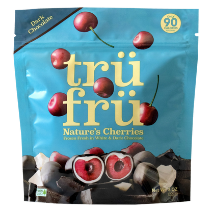 TruFru Natures Cherries Hyper Chilled in White & Dark Chocolate, 8oz