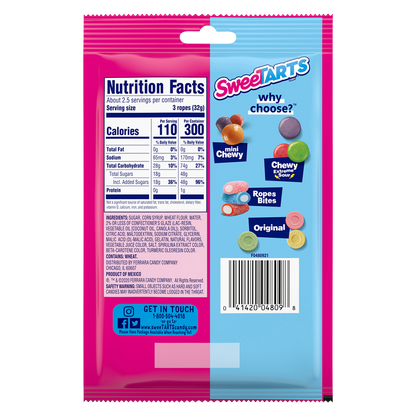 SweeTARTS Twisted Ropes Holiday Punch Share Pouch 3oz