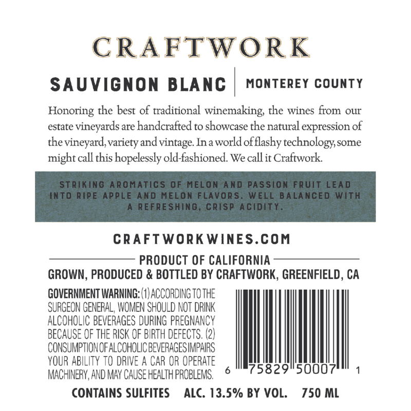 Craftwork Sauvignon Blanc 750ml