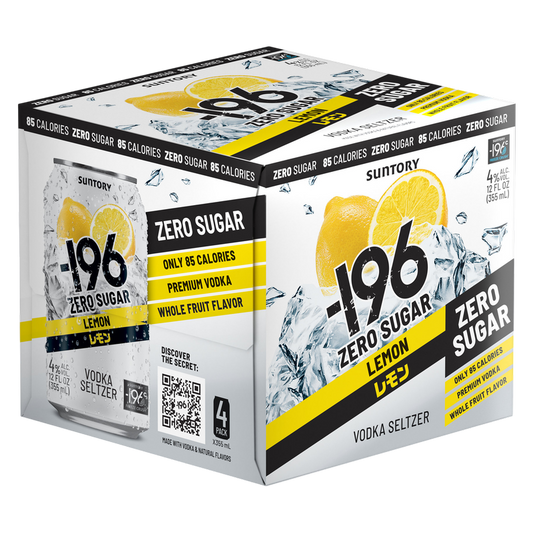Suntory -196 0 Sugar Lemon Vodka Soda 4pk 12oz Can