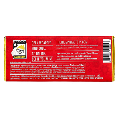Truman Bar Milk Chocolate 1.75oz