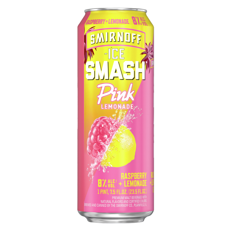 Smirnoff Ice Smash Pink Lemonade 23.5oz Can 8.0% ABV