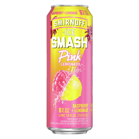 Smirnoff Ice Smash Pink Lemonade 23.5oz Can 8.0% ABV