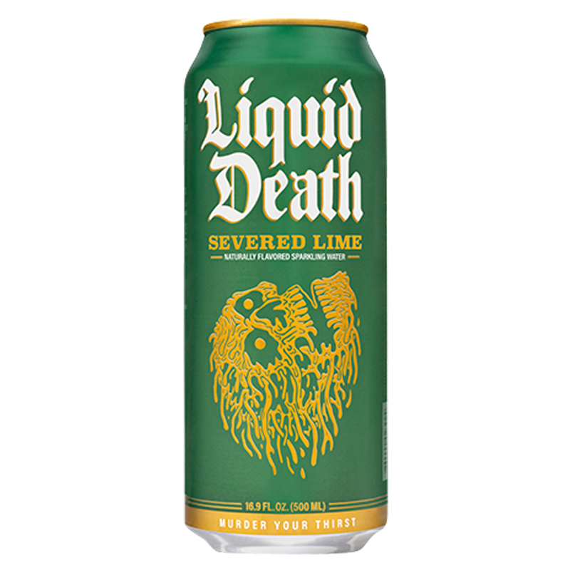 Liquid Death Sparkling Mountain Water Severed Lime 16.9oz Can