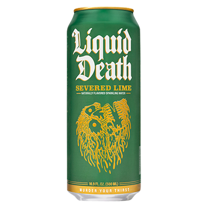 Liquid Death Sparkling Mountain Water Severed Lime 16.9oz Can
