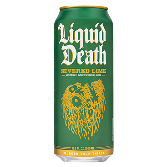 Liquid Death Sparkling Mountain Water Severed Lime 16.9oz Can