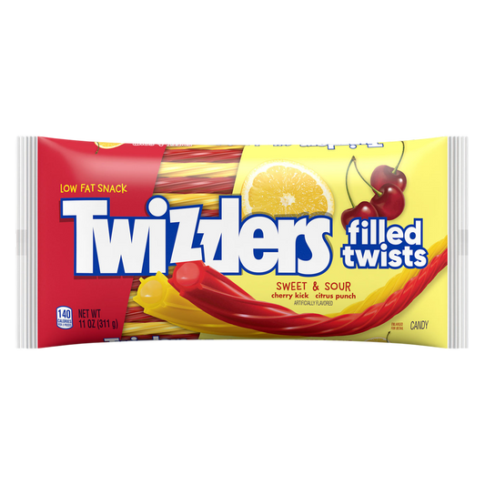 Twizzlers Filled Twists Sweet & Sour Candy, 11 oz