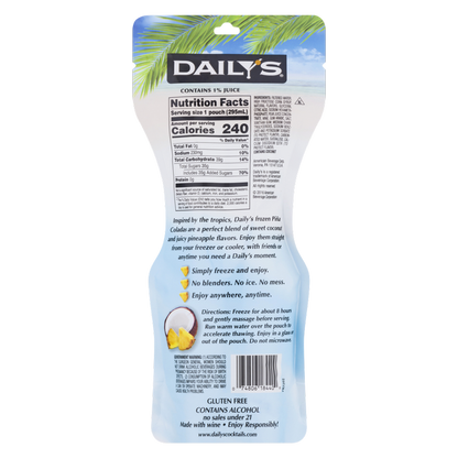 Dailys Frozen Pina Colada 10oz Pouch
