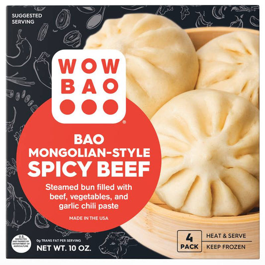 Wow Bao Mongolian-Style Spicy Beef Bao, 4 Pack