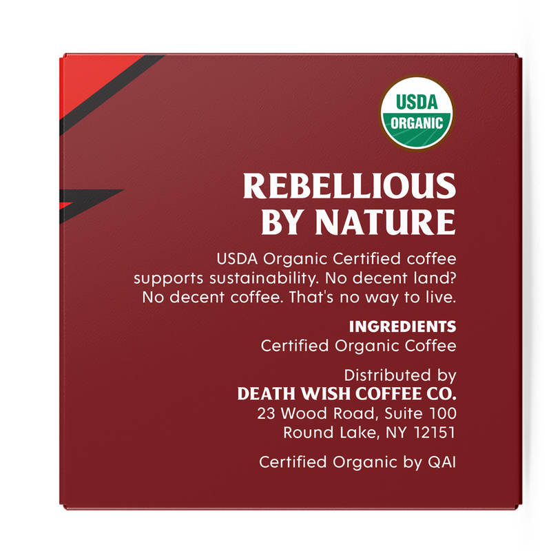 Death Wish Coffee Organic Dark Roast K-Cups 10ct Box