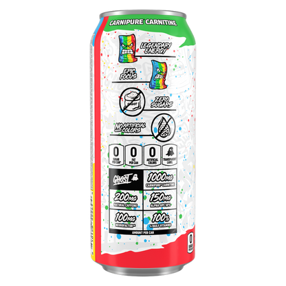 GHOST Energy Zero Sugar Sour Strips Rainbow 16oz Can