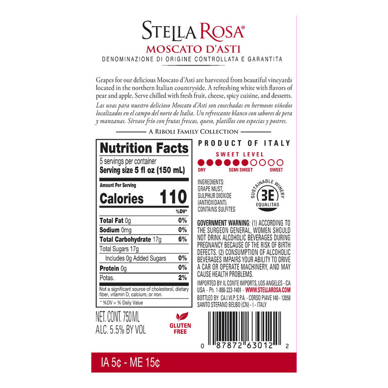 Stella Rosa Moscato d'Asti 750ml Bottle
