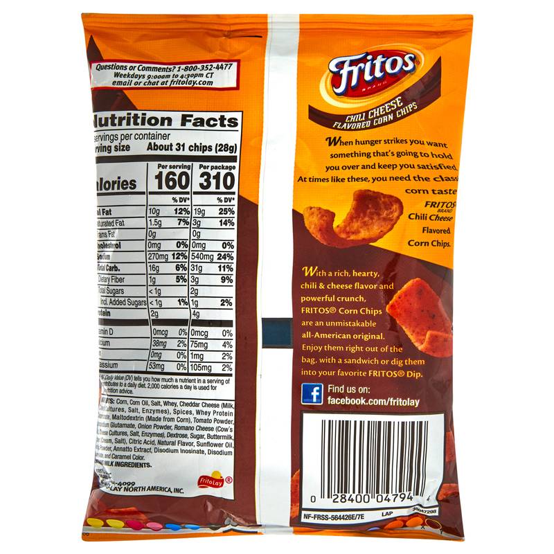 Fritos Chili Cheese Corn Chips 2oz