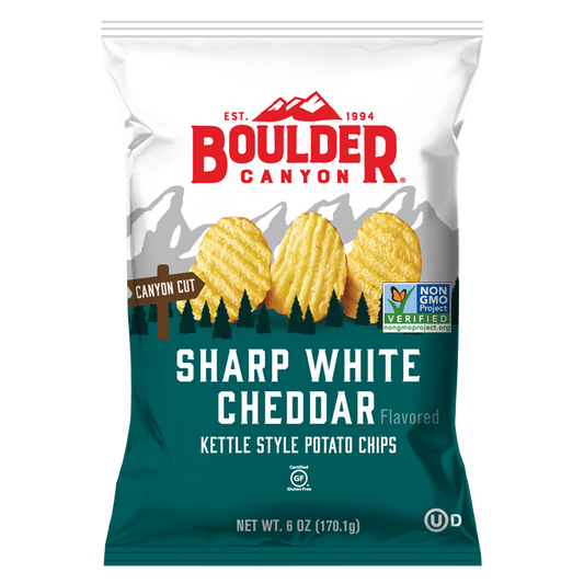 Boulder Canyon Sharp White Cheddar Canyon Cut Potato Chips 6oz