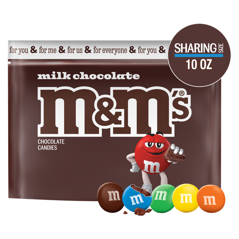 M&M'S Milk Chocolate Candy, Sharing Size, 10 oz Bag