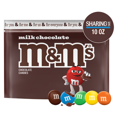 M&M'S Milk Chocolate Candy, Sharing Size, 10 oz Bag