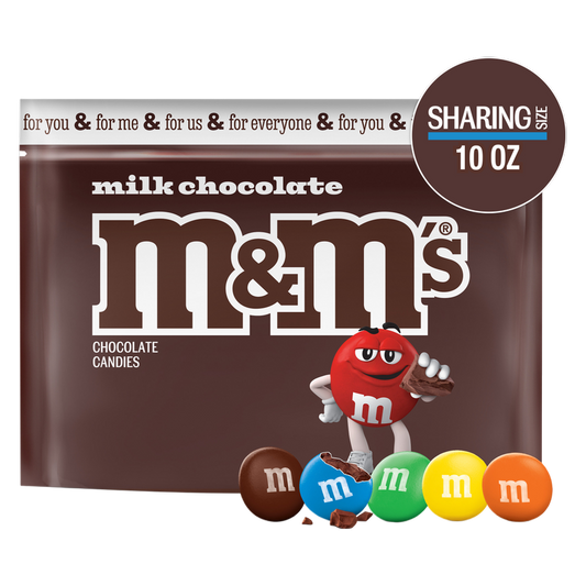 M&M'S Milk Chocolate Candy, Sharing Size, 10 oz Bag