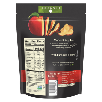 Bare Organic Apple Chips Fuji & Reds, 3 oz